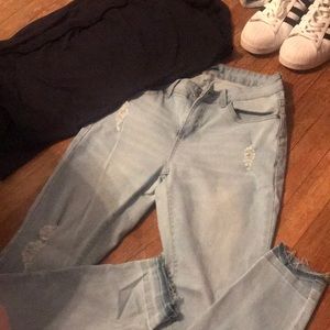 Light wash Distressed WAX Jeans (Fashion Nova)